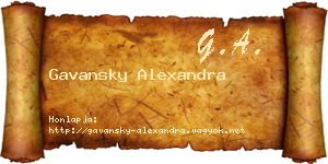 Gavansky Alexandra névjegykártya